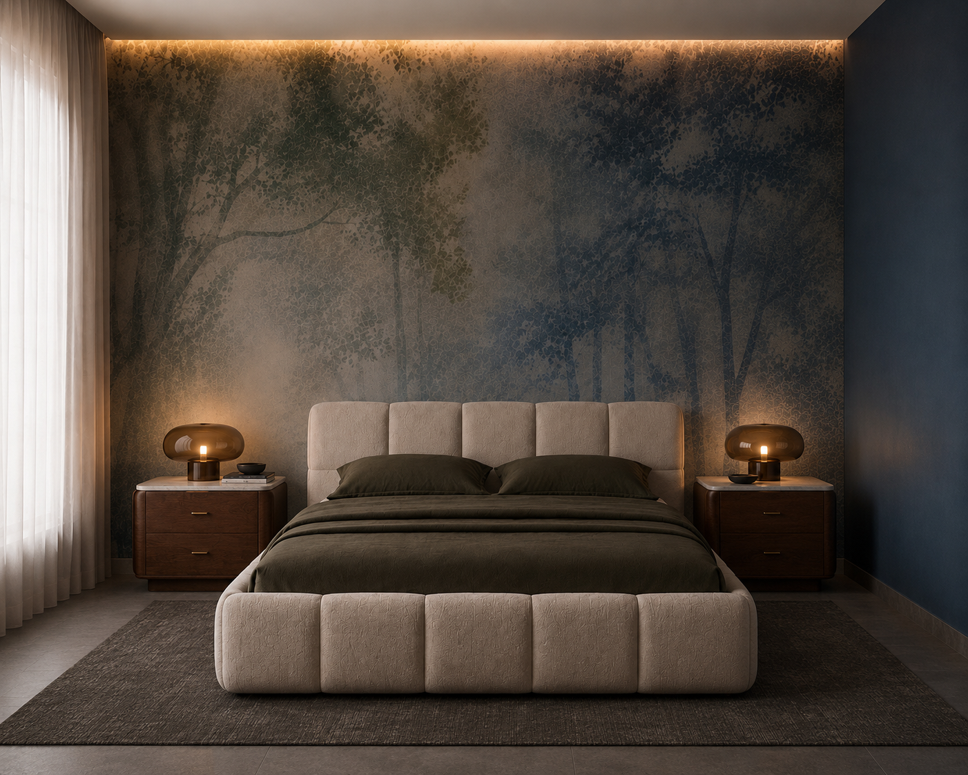 Blue Forest Bedroom
